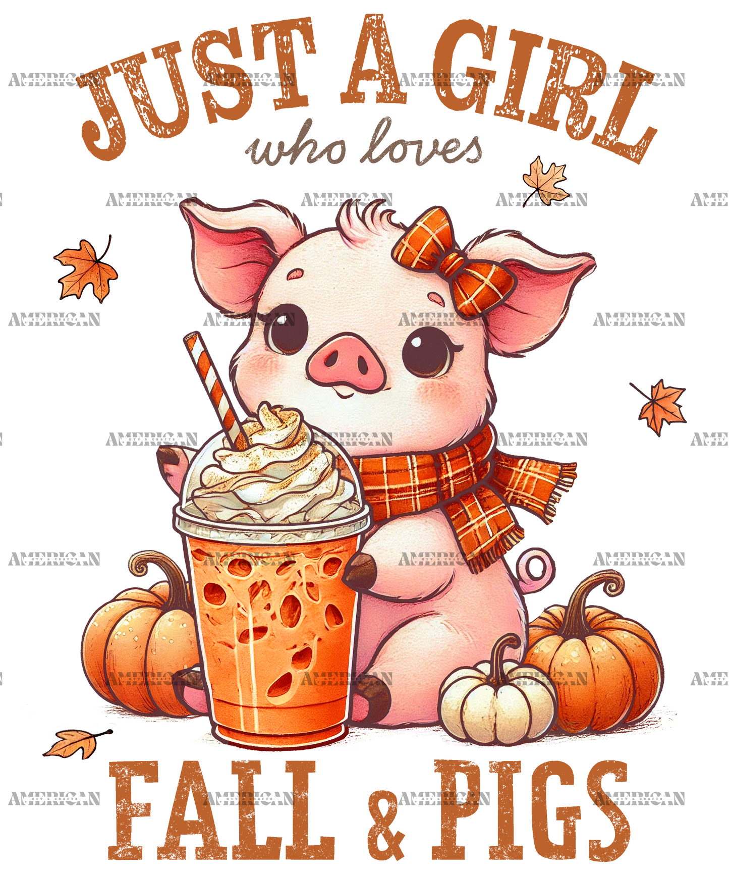 Just A Girl Who Loves Fall And Pigs DTF Transfer