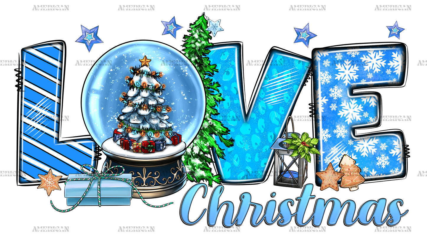 Love Christmas With Snow Globe DTF Transfer