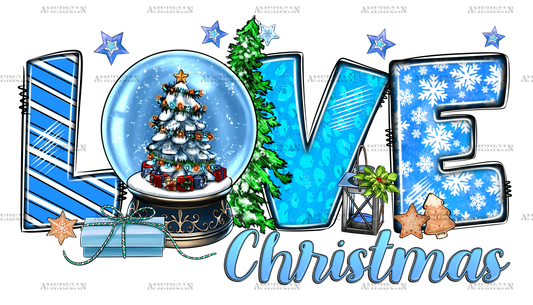 Love Christmas With Snow Globe DTF Transfer