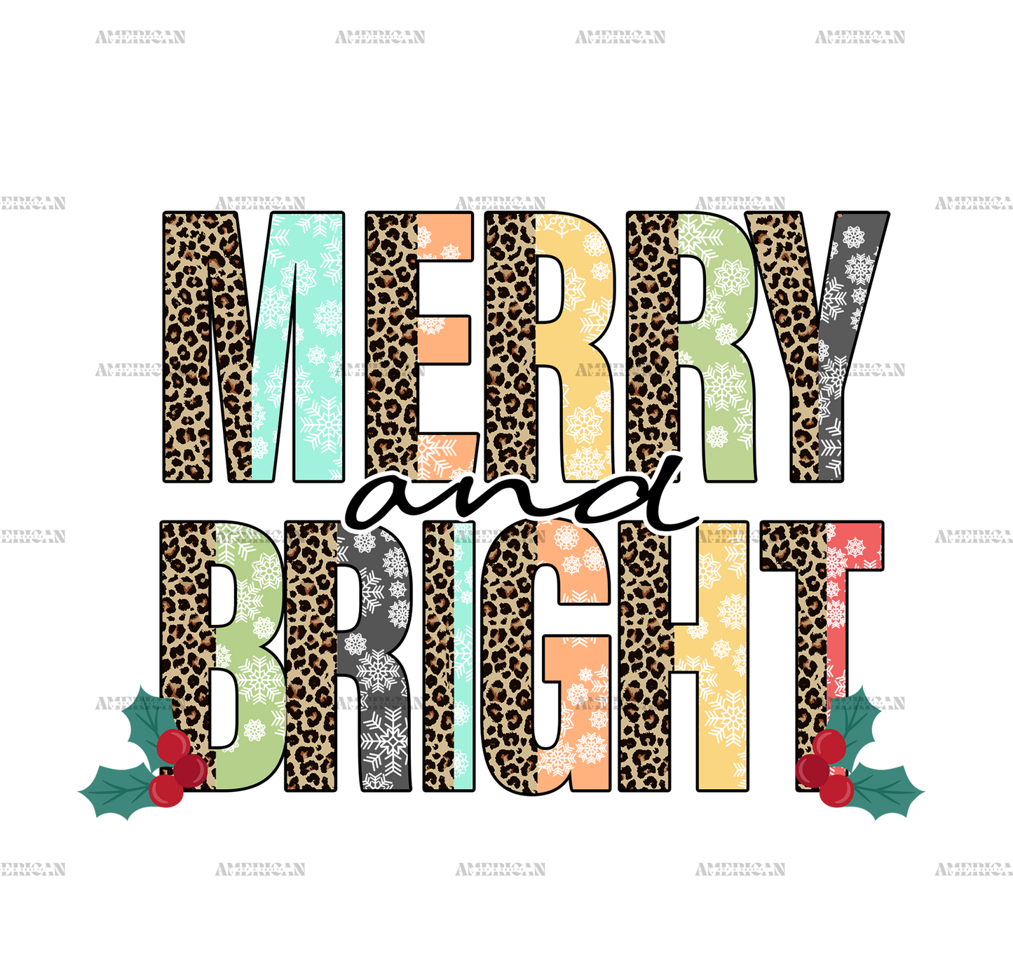 Merry And Bright-2 DTF Transfer