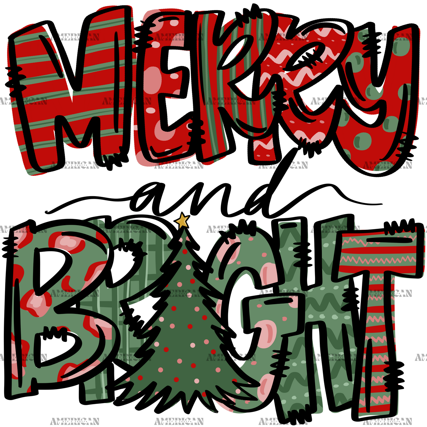 Merry And Bright-4 DTF Transfer