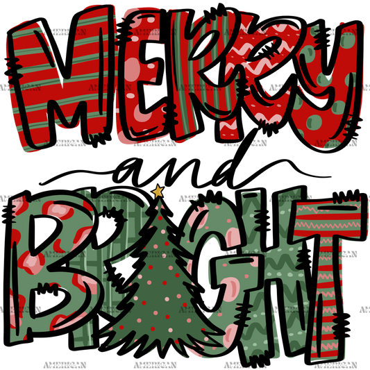 Merry And Bright-4 DTF Transfer