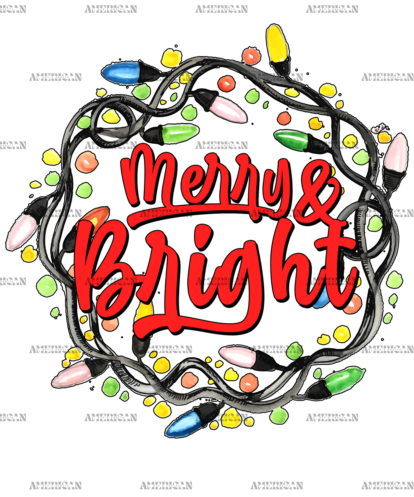 Merry And Bright-5 DTF Transfer