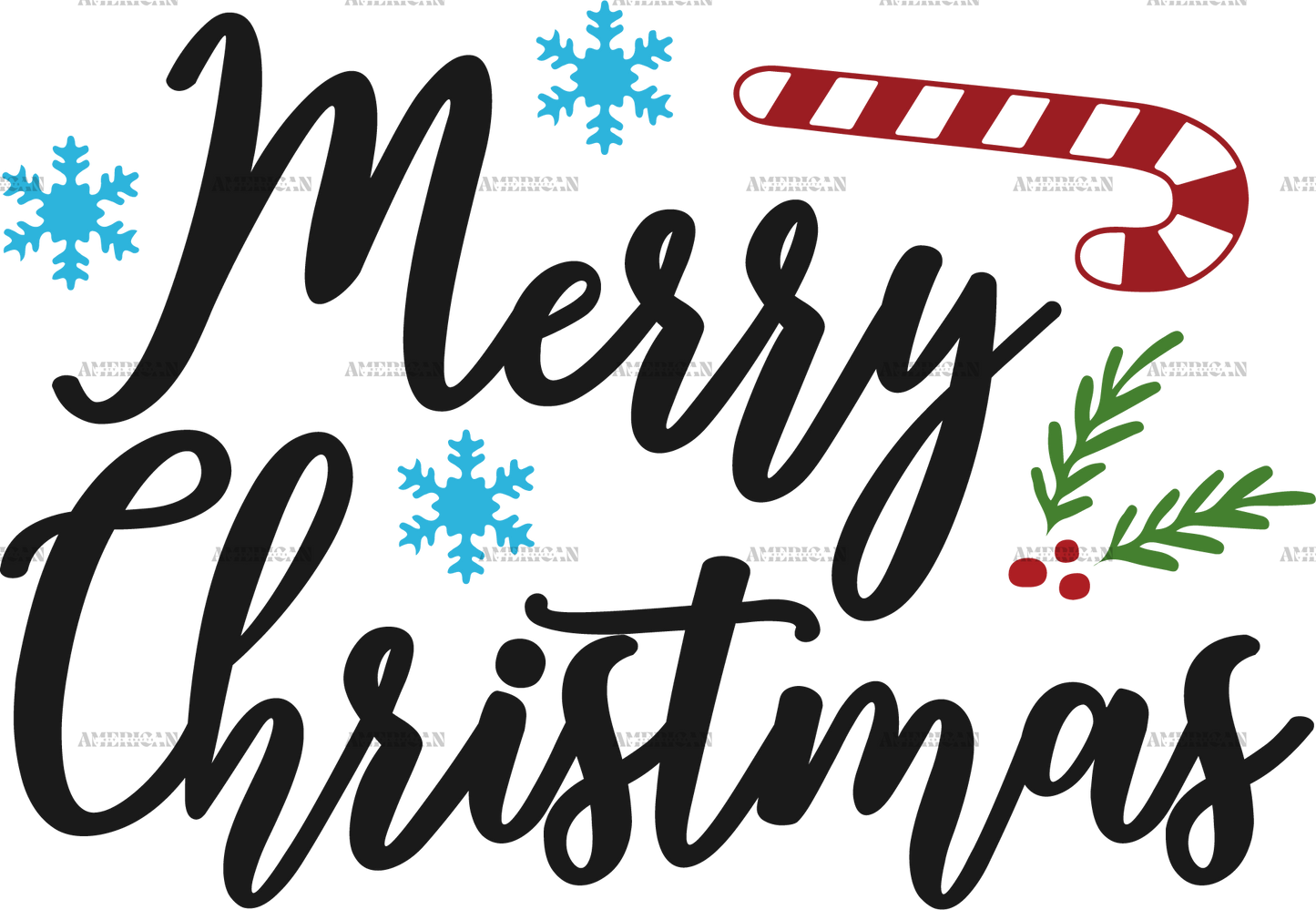 Merry Christmas-3 DTF Transfer