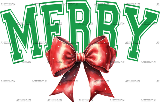 Merry Christmas Bow-3 DTF Transfer