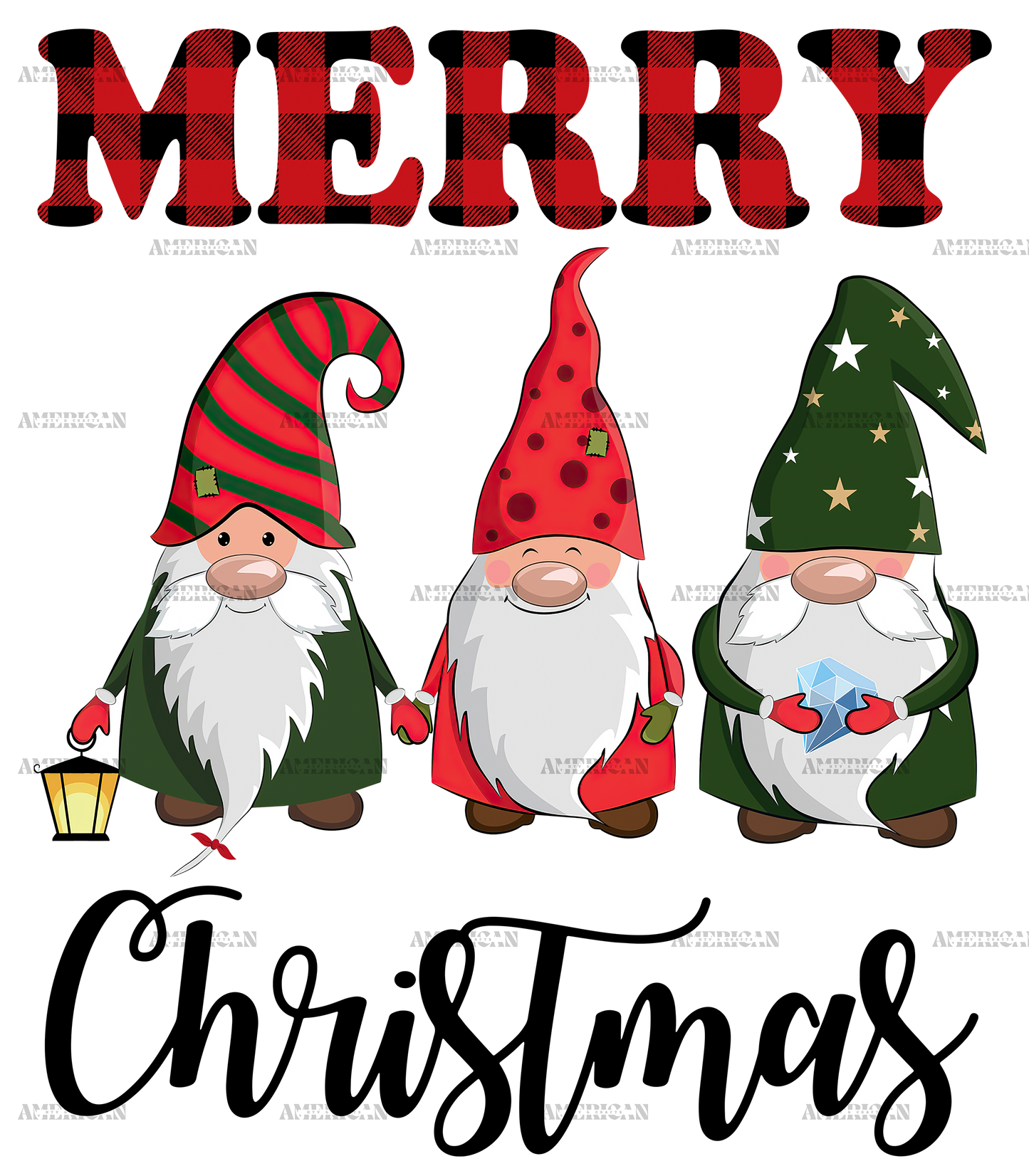 Merry Christmas Gnomies-2 DTF Transfer