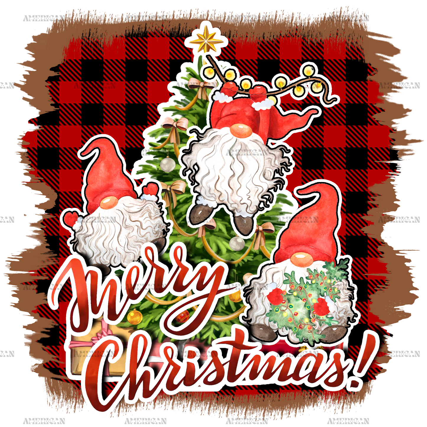 Merry Christmas Gnomies DTF Transfer