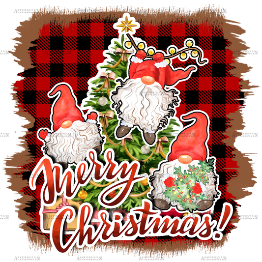Merry Christmas Gnomies DTF Transfer