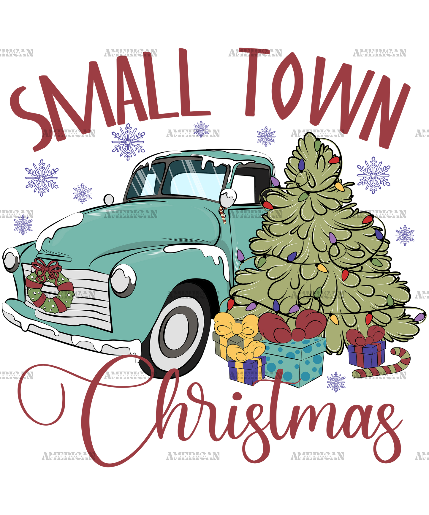 Merry Christmas Small Town Christmas DTF Transfer