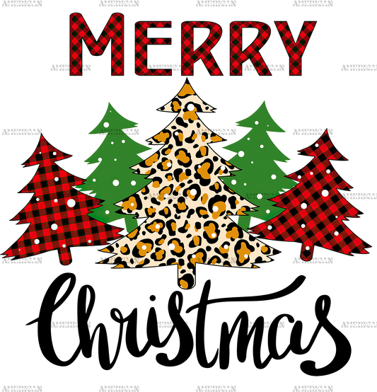 Merry Christmas Trees-2 DTF Transfer