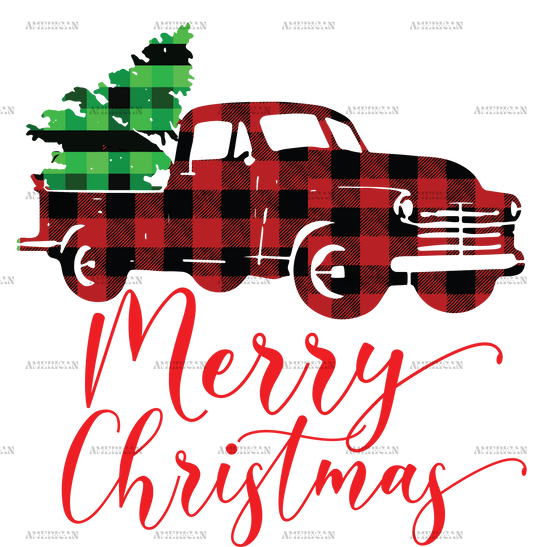 Merry Christmas Truck DTF Transfer
