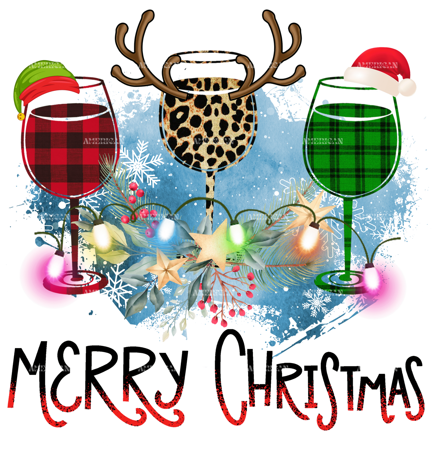 Merry Christmas Wines DTF Transfer