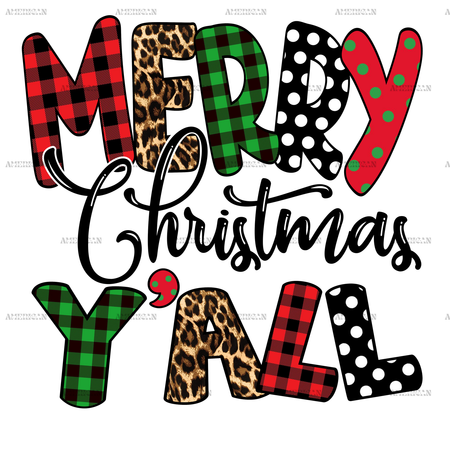 Merry Christmas Yall DTF Transfer