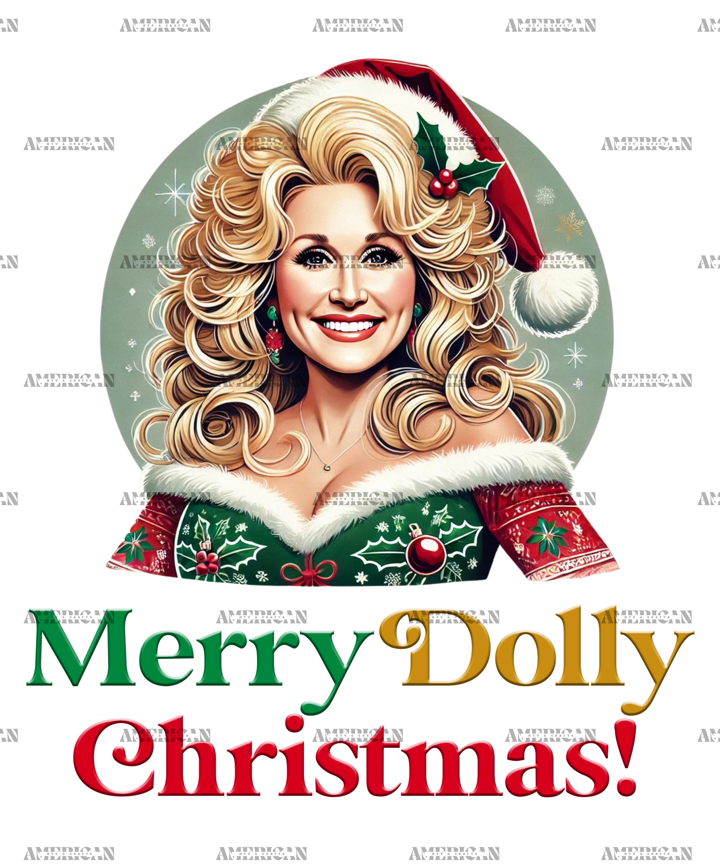 Merry Dolly Christmas DTF Transfer
