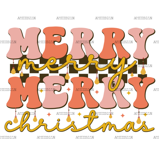 Merry Merry Merry Christmas-10 DTF Transfer