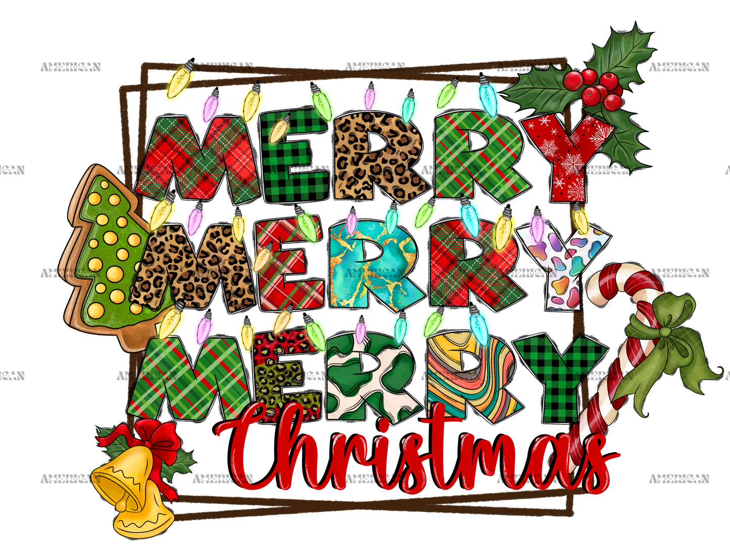 Merry Merry Merry Christmas-2 DTF Transfer