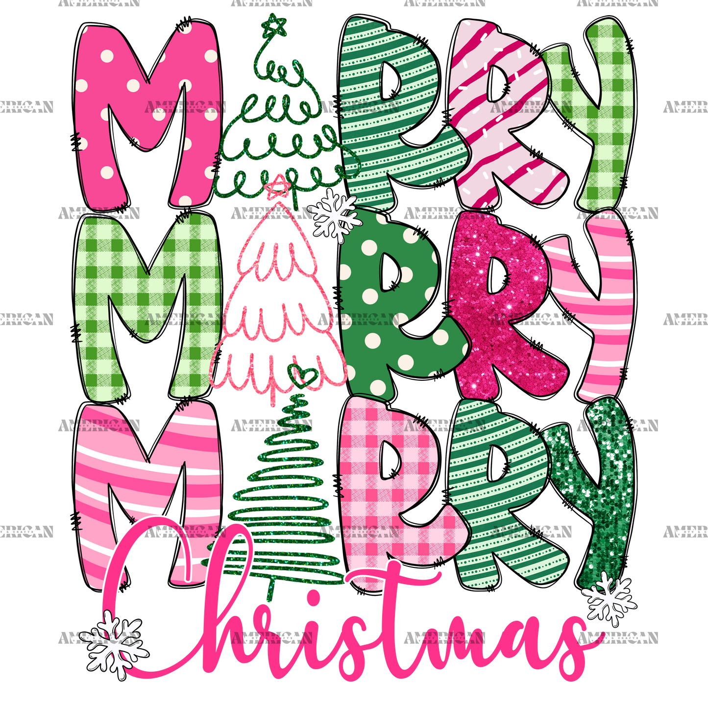 Merry Merry Merry Christmas-3 DTF Transfer