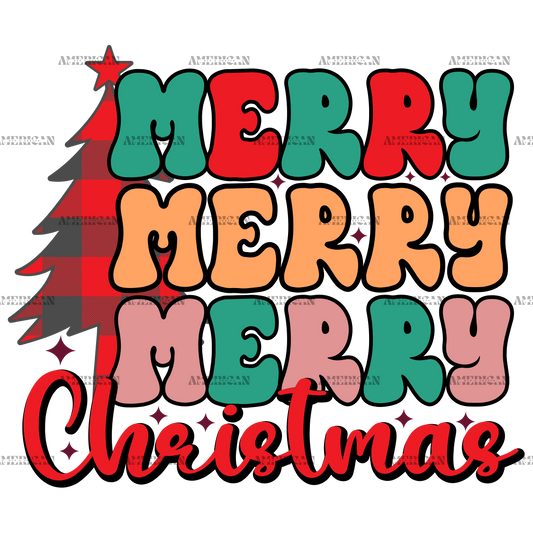 Merry Merry Merry Christmas-5 DTF Transfer