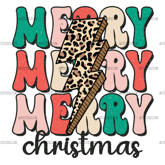Merry Merry Merry Christmas-7 DTF Transfer