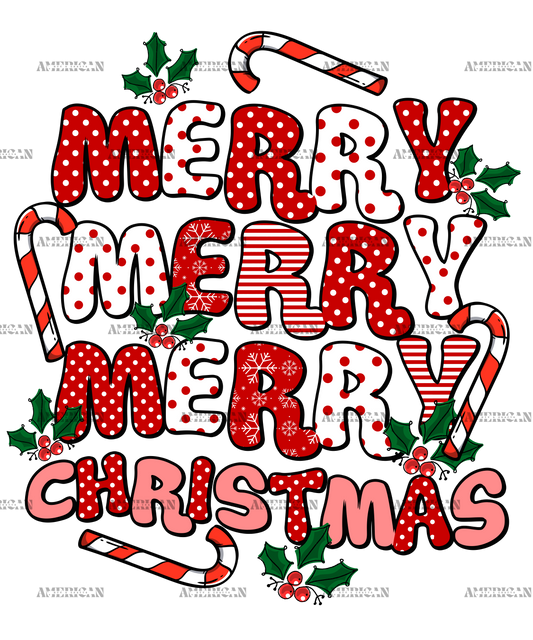 Merry Merry Merry Christmas-8 DTF Transfer