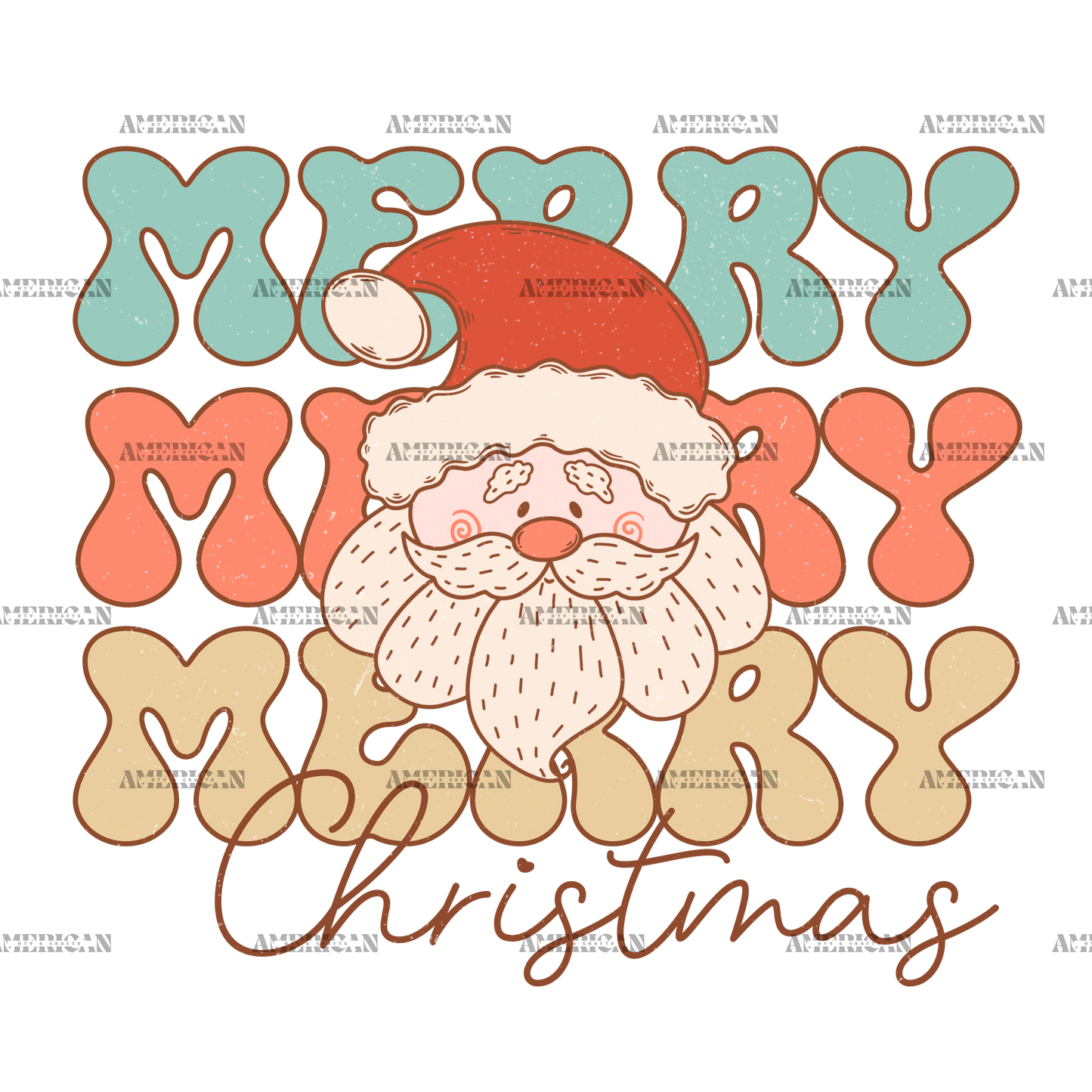 Merry Merry Merry Christmas-9 DTF Transfer