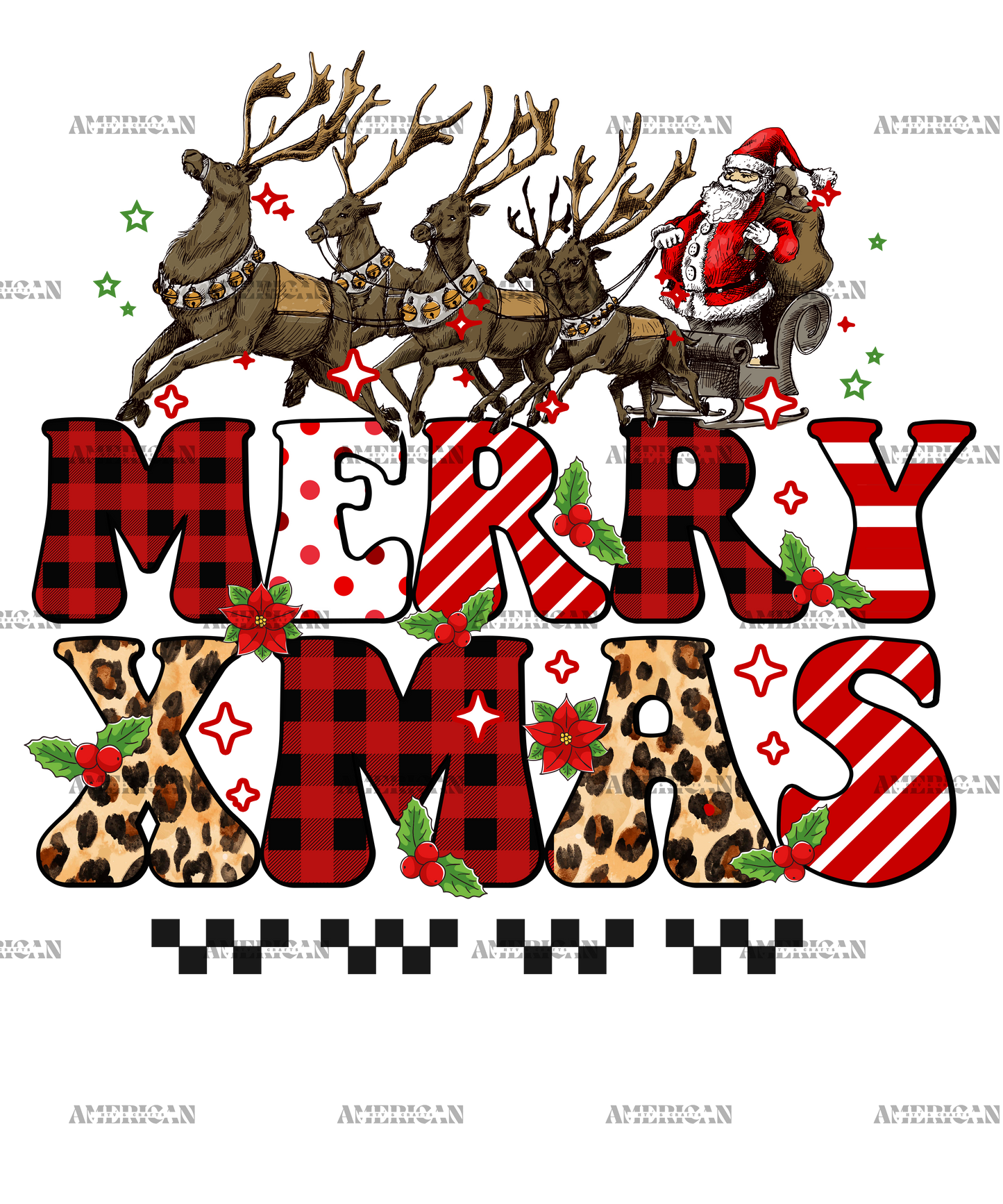 Merry Xmas-2 DTF Transfer