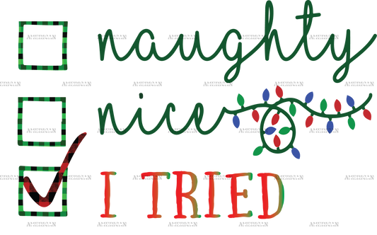 Naughty Nice I Tried DTF Transfer