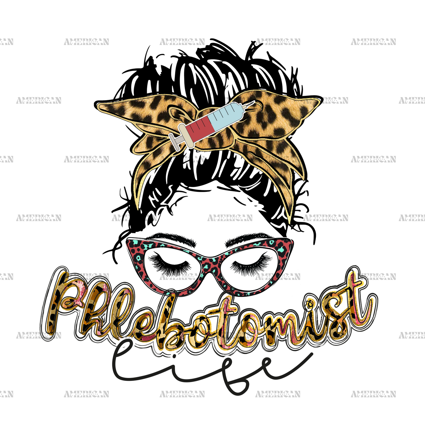 Phlebotomist Life Leapord DTF Transfer