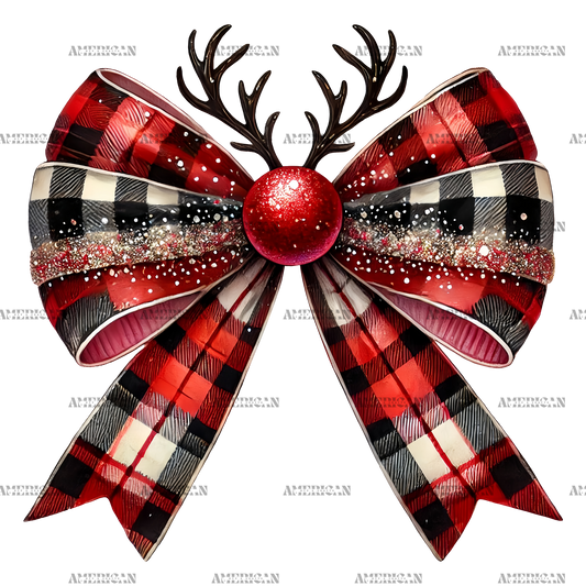 Reindeer Bow-2 DTF Transfer