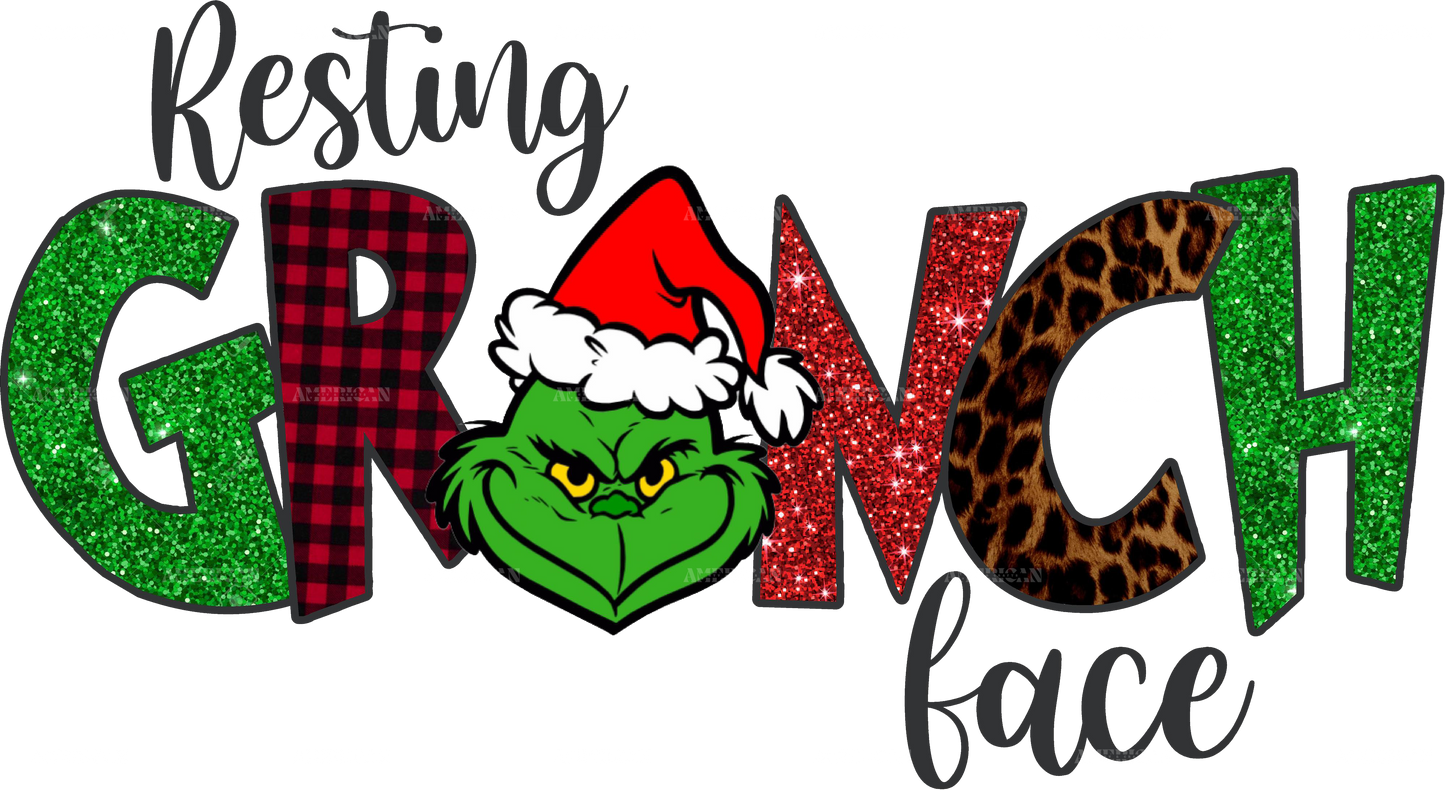 Resting Grinch Face DTF Transfer