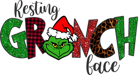 Resting Grinch Face DTF Transfer