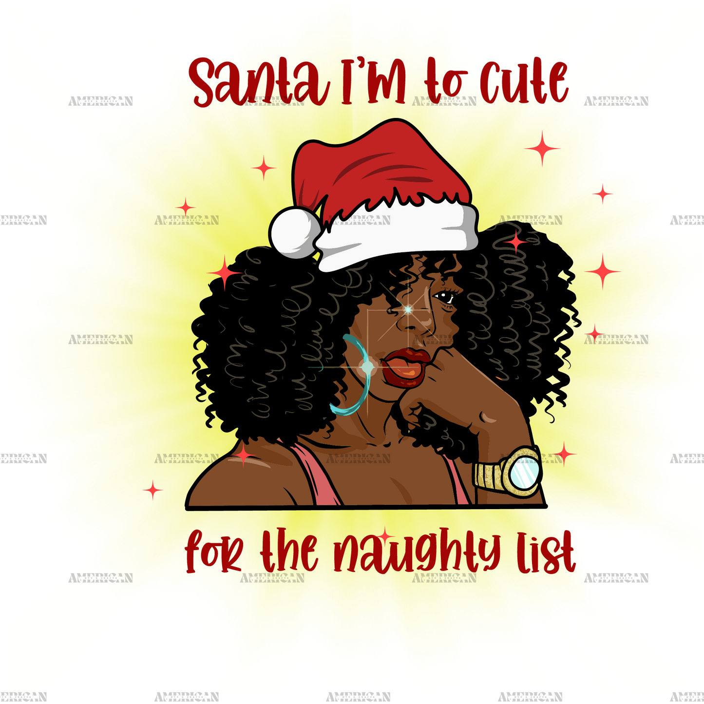 Santa Im Cute For The Naughty List DTF Transfer