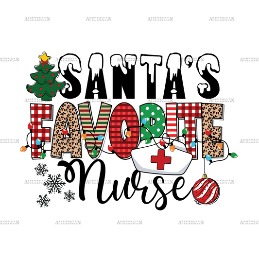 Santas Favorite Nurse-2 DTF Transfer