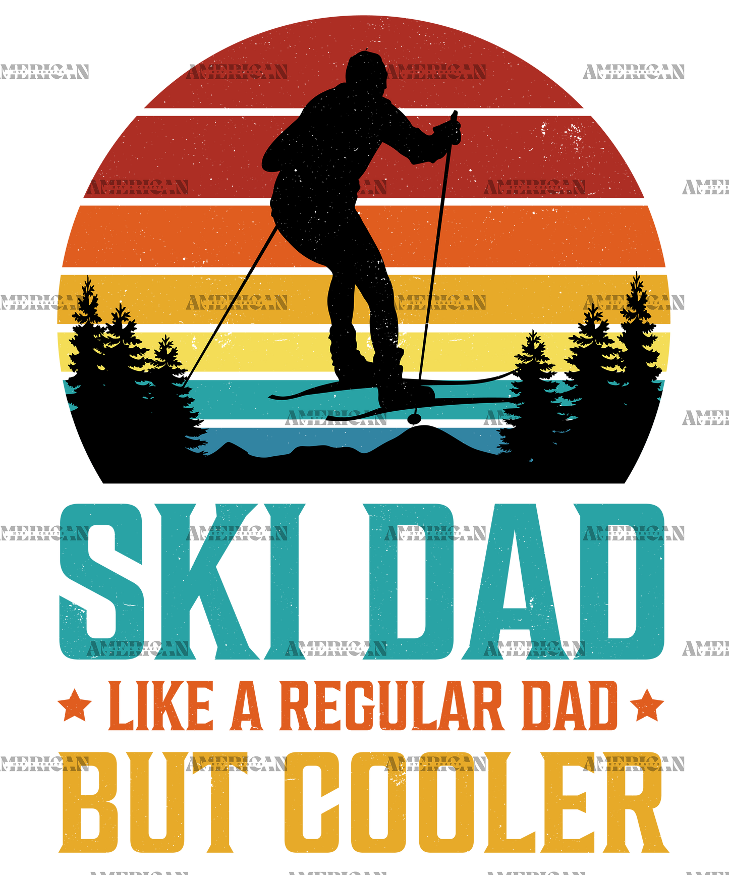 Ski Dad Like A Regular Dad But Cooler-1 DTF Transfer
