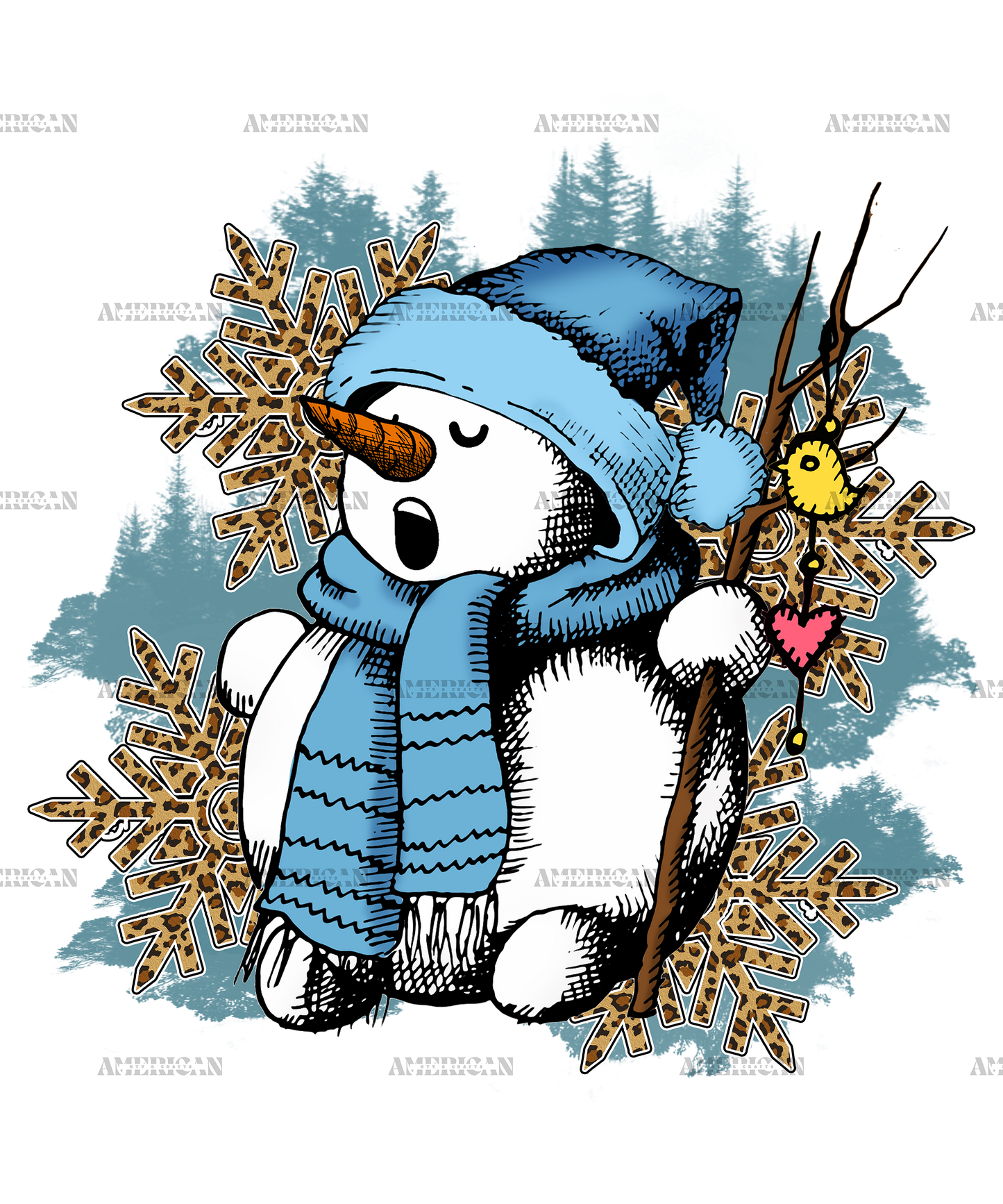 Snowman DTF Transfer