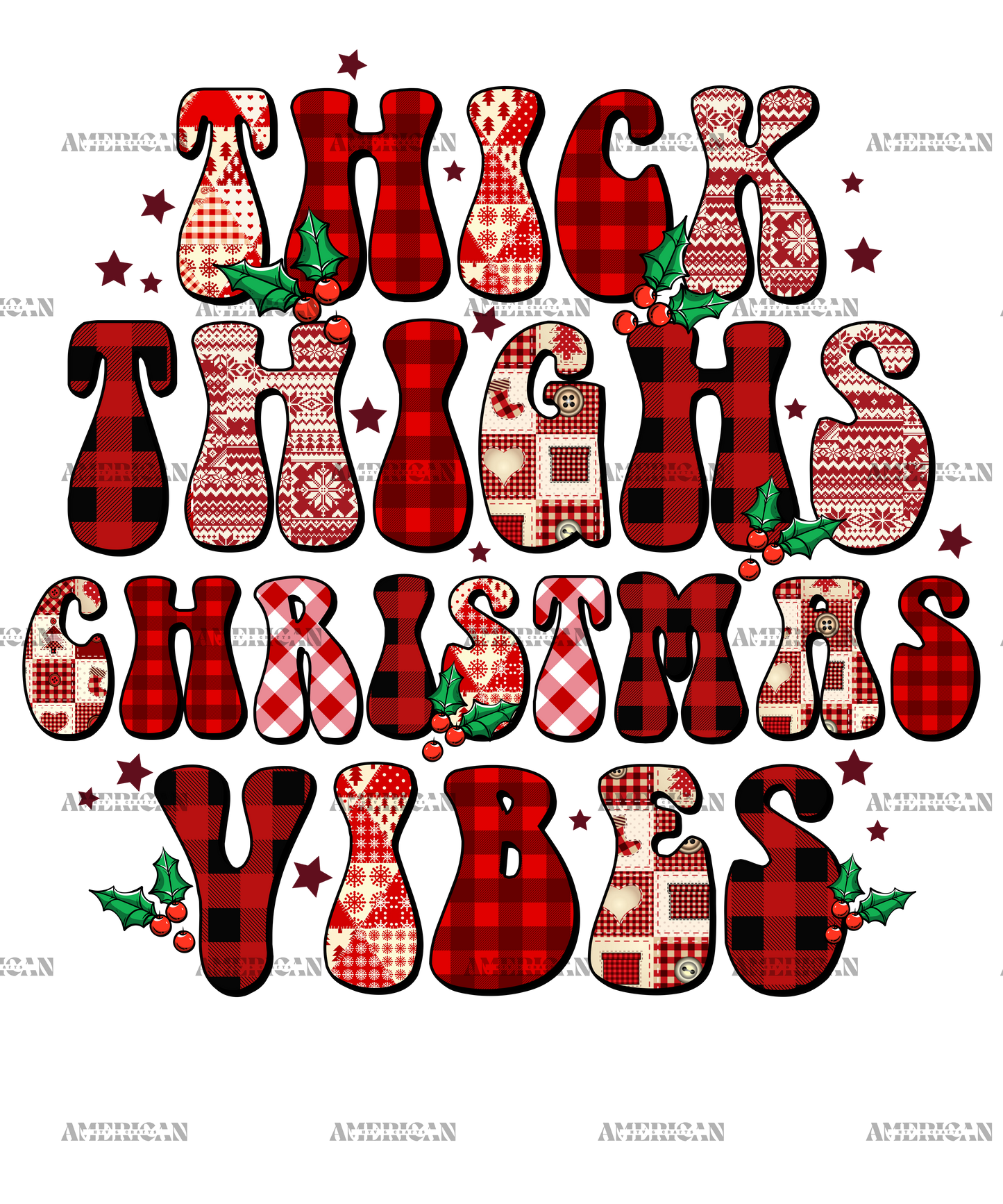Thick Thighs Christmas Vibes-4 DTF Transfer
