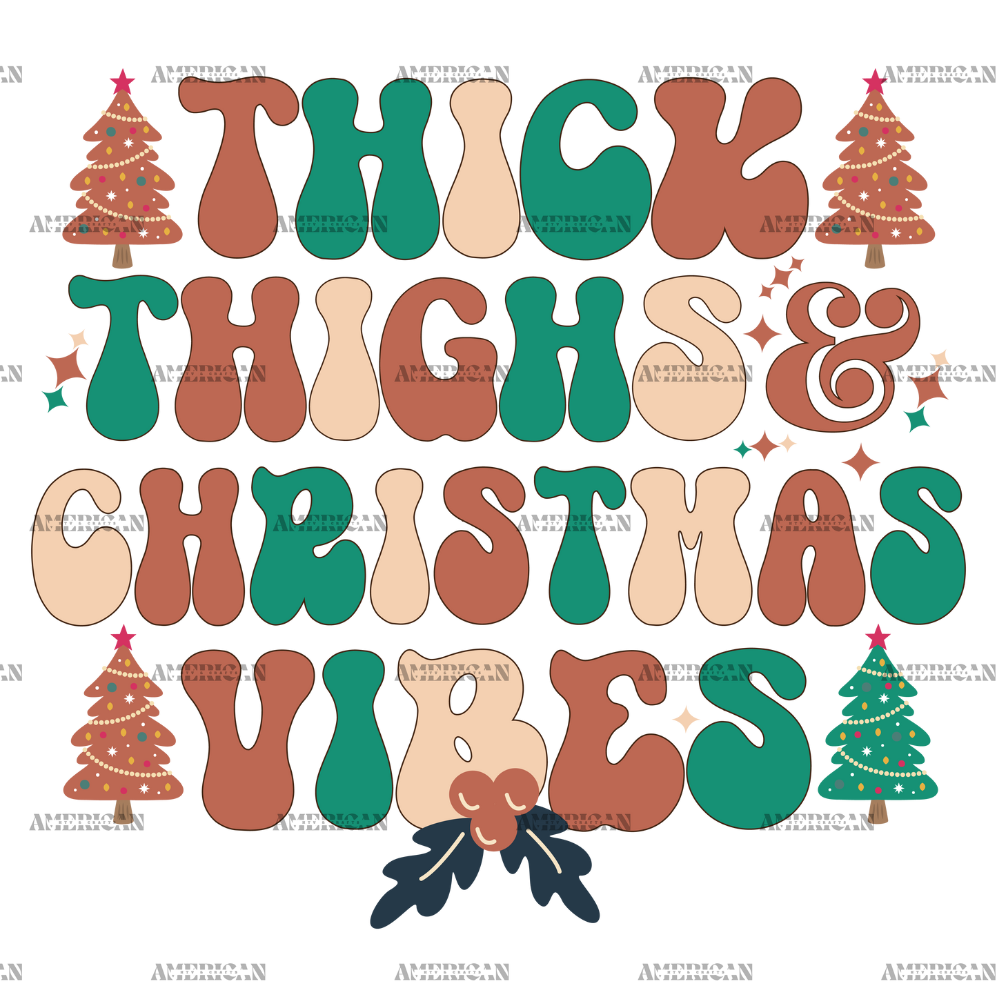 Thick Thighs Christmas Vibes-7 DTF Transfer