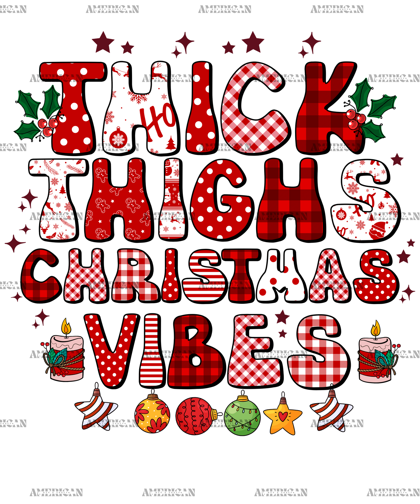 Thick Thighs Christmas Vibes-8 DTF Transfer