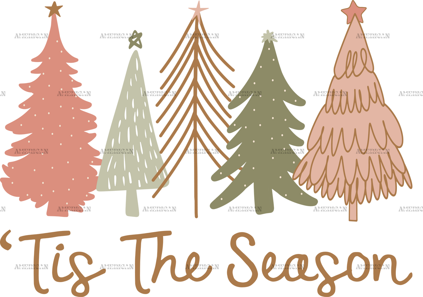 Tis The Season Trees DTF Transfer