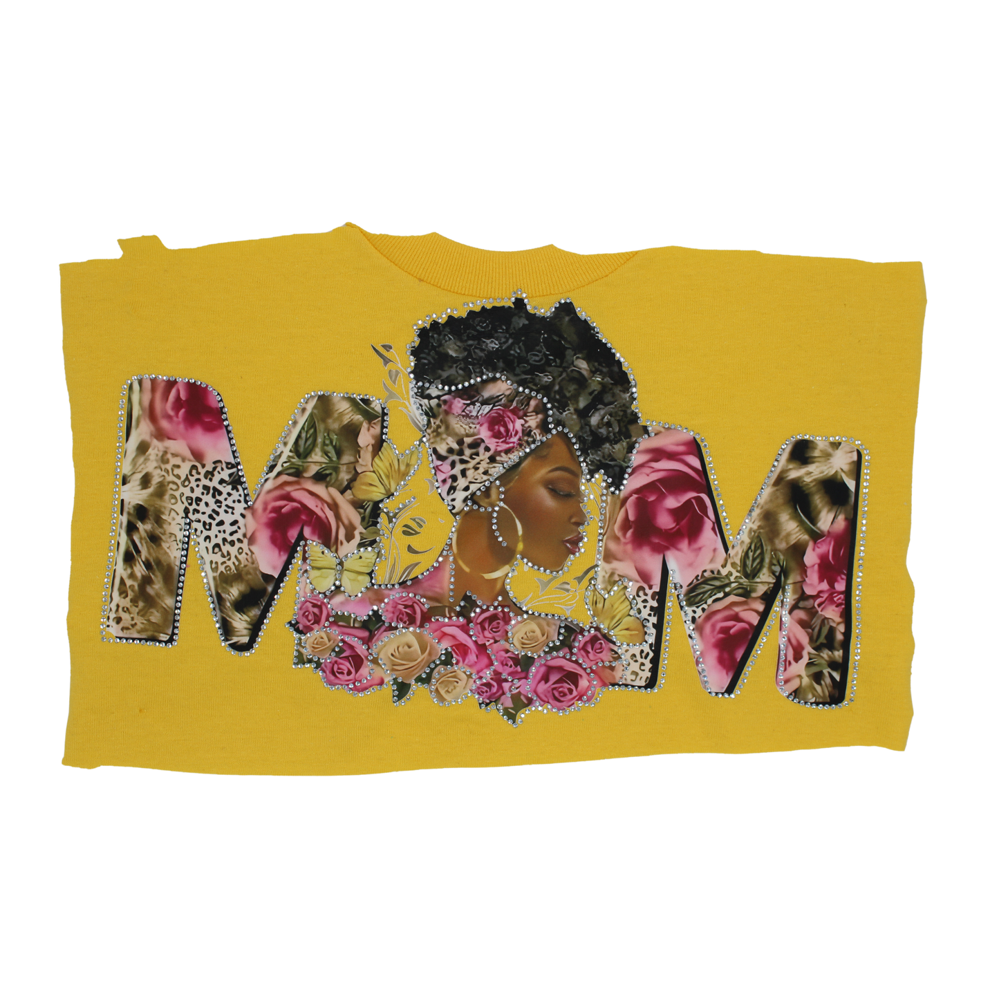 Floral Queen MOM Rhinestone DTF Transfer