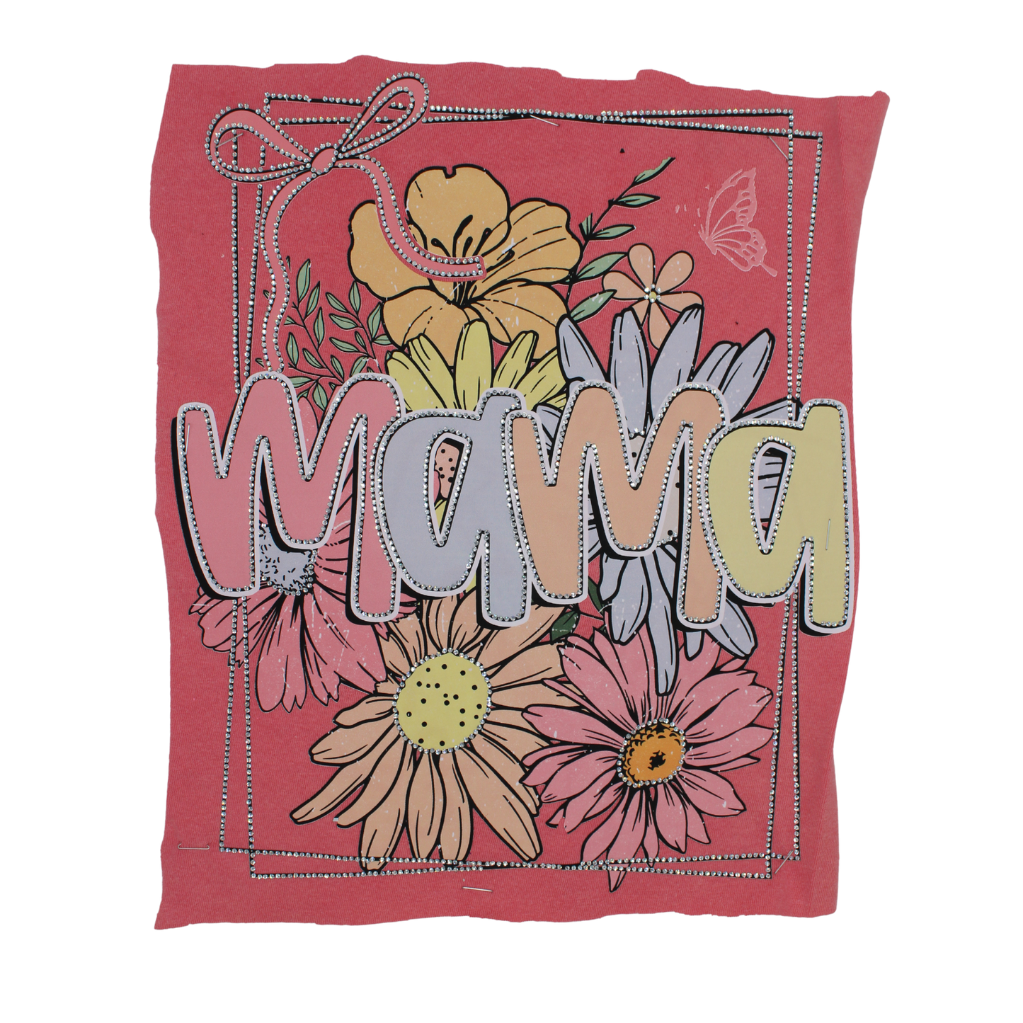 Blooming Mama Rhinestone Frame DTF Transfer
