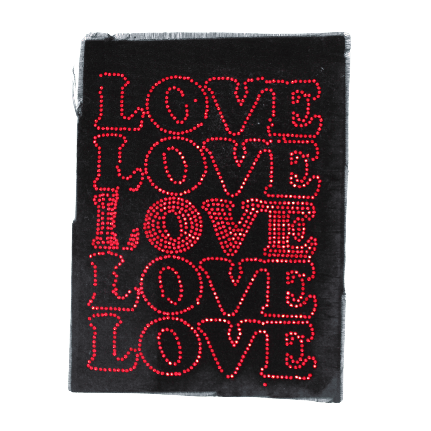 Red Stacked Love Rhinestone DTF Transfer