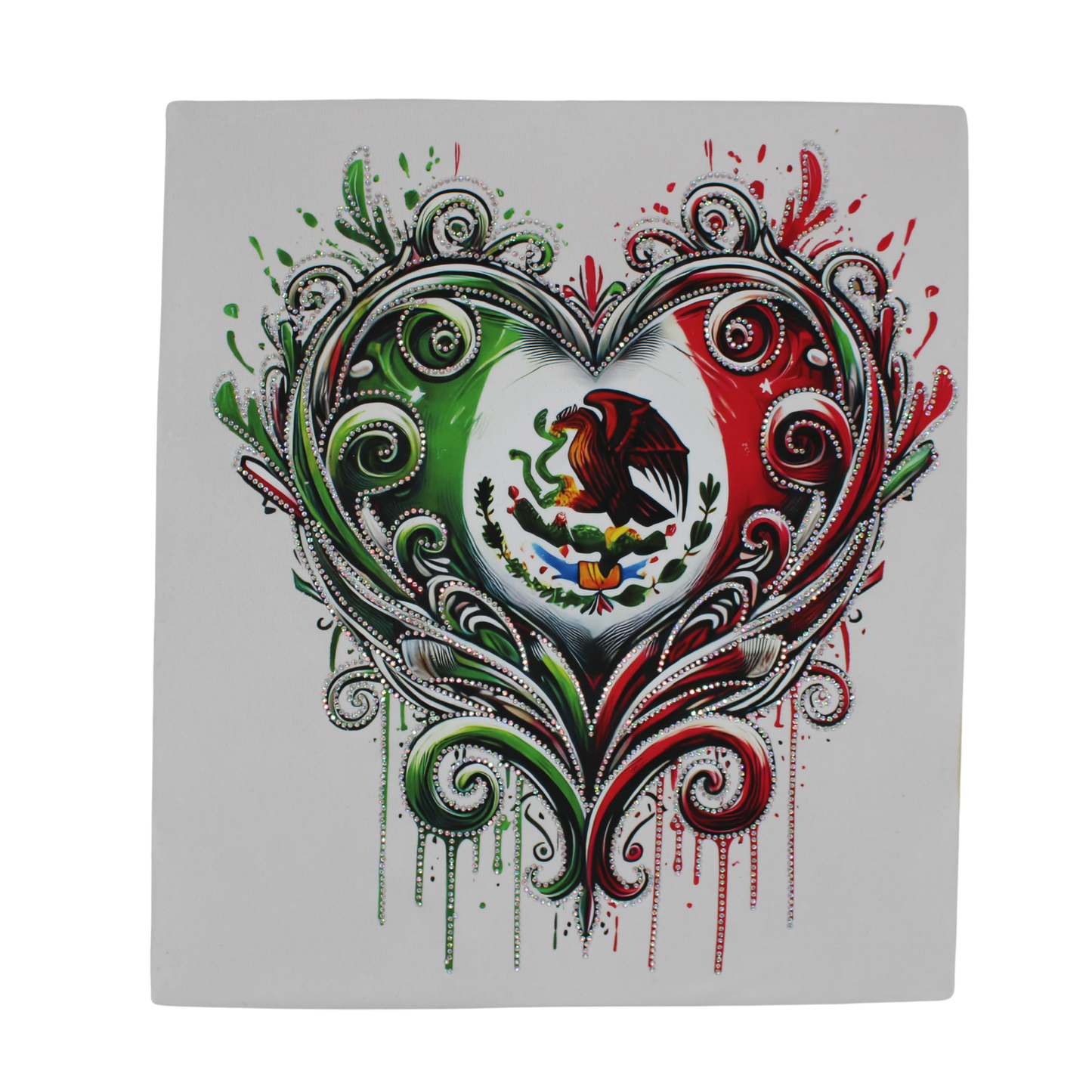Viva Mexico Heart Rhinestone DTF Transfer
