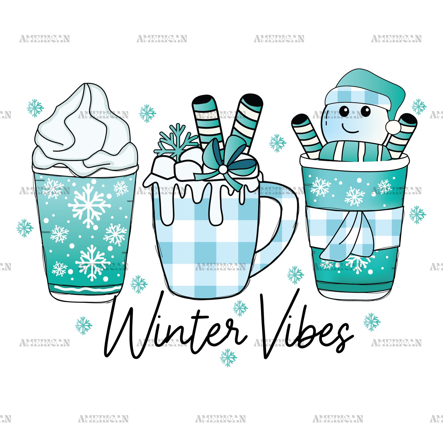 Winter Vibes Coffee DTF Transfer