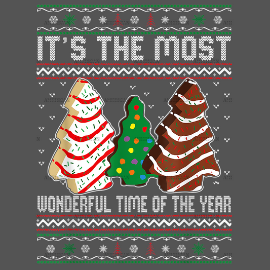 Wonderful Time Of The Year Tree Cake-2 DTF Transfer