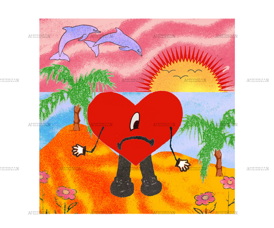 Bad Bunny Art Dtf Transfer