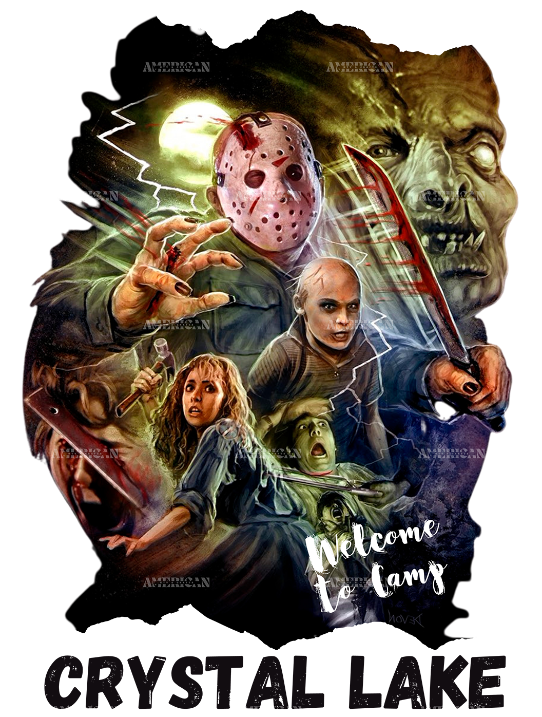 Crystal Lake Halloween DTF Transfer