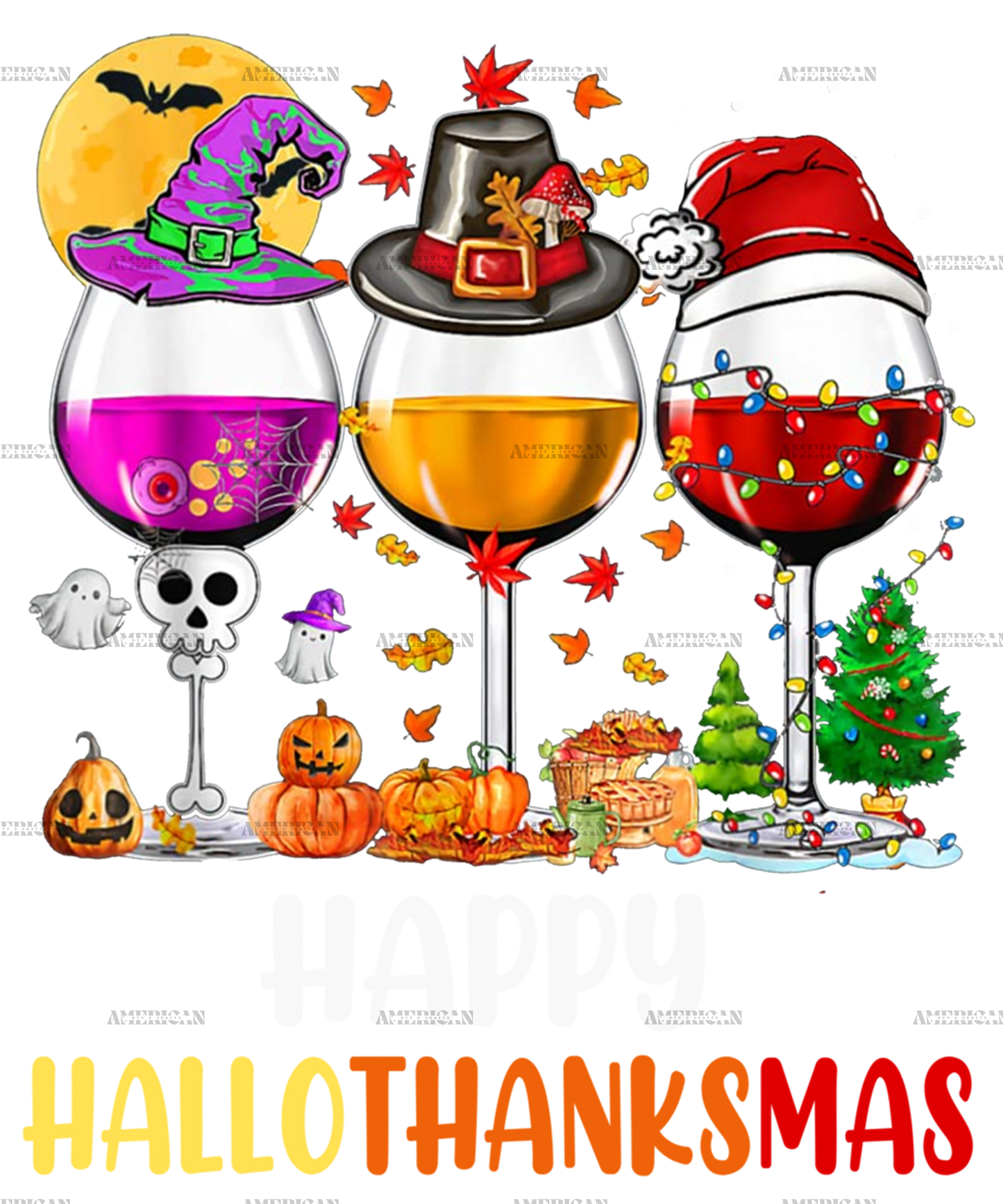 Hallothanksmas DTF Transfer