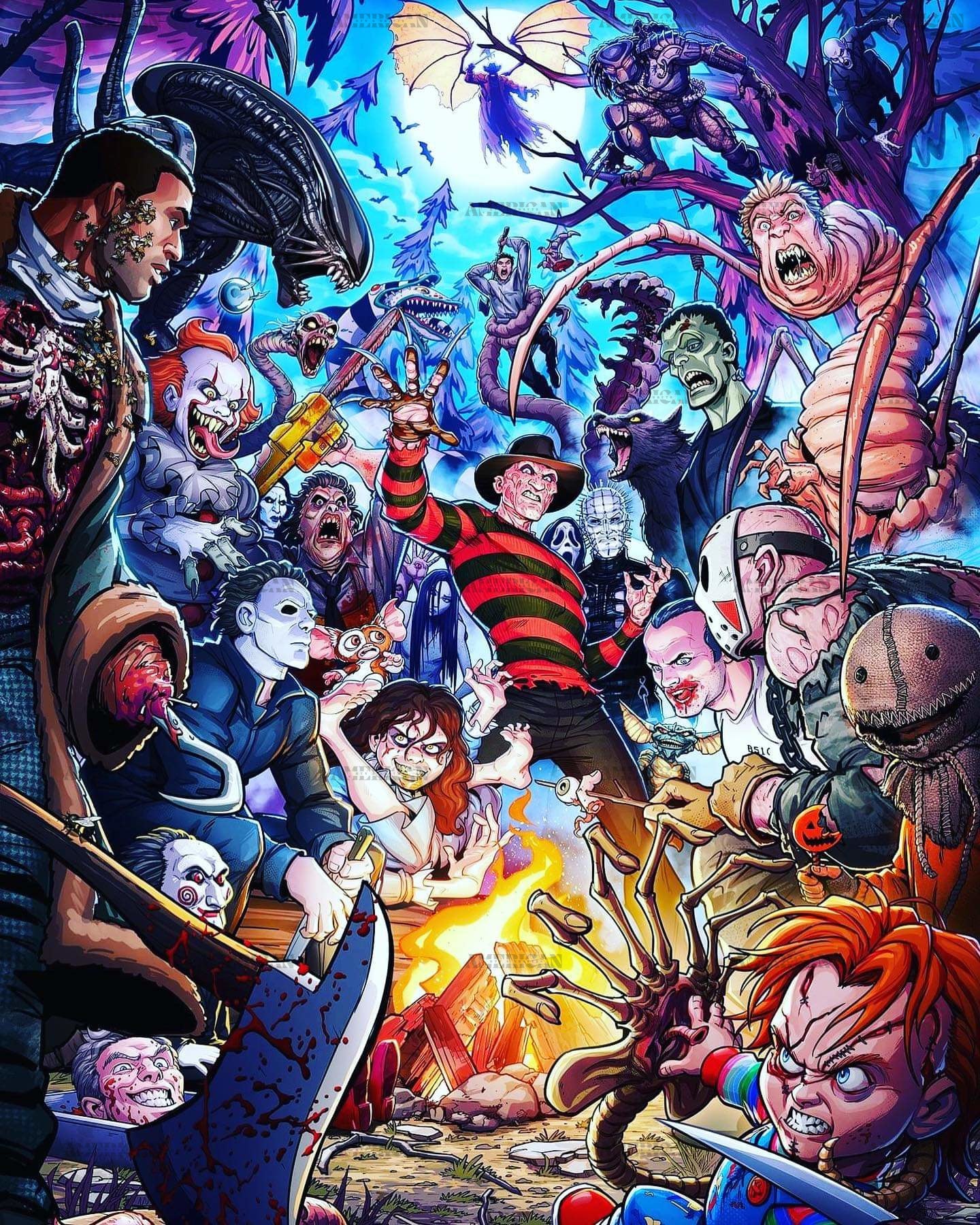 Halloween Crowd DTF Transfer