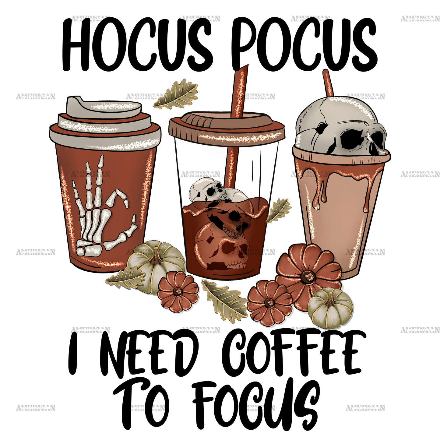 hocus pocus i need coffee to focus DTF Transfer